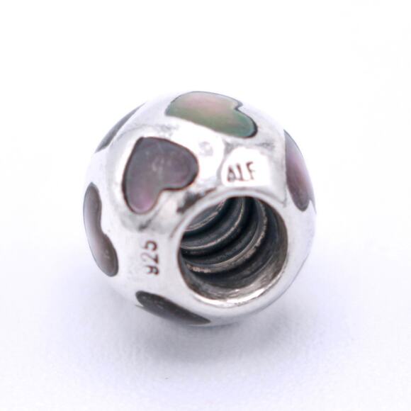 Authentic PANDORA Love Me Black Mother of Pearl Charm - 790398MPB - Picture 8 of 9